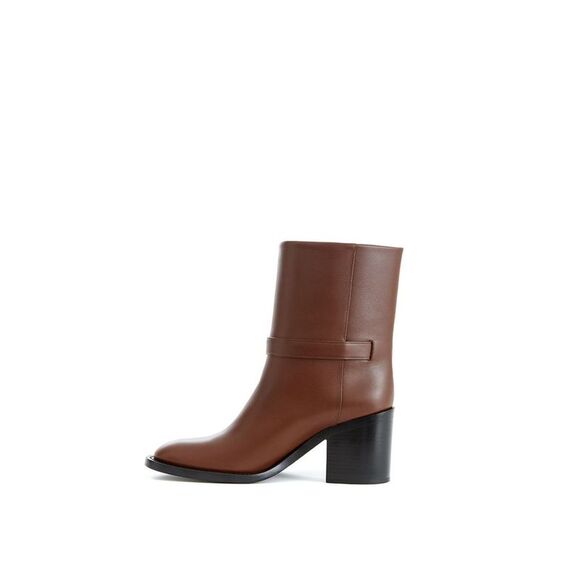 Burberry Brown Leather Ankle Women's Boots - Picture 2 of 6